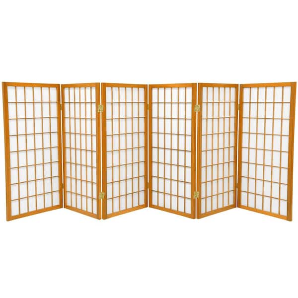 Oriental Furniture 3 ft. Honey 6-Panel Room Divider