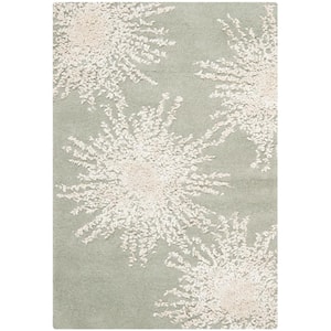 Soho Grey/Ivory Doormat 2 ft. x 4 ft. Floral Area Rug