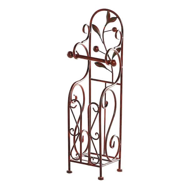 Adrinfly Classic Free Standing Toilet Paper Holder in Aluminum Bronze with Artistic Brilliance Design & Metal Frame