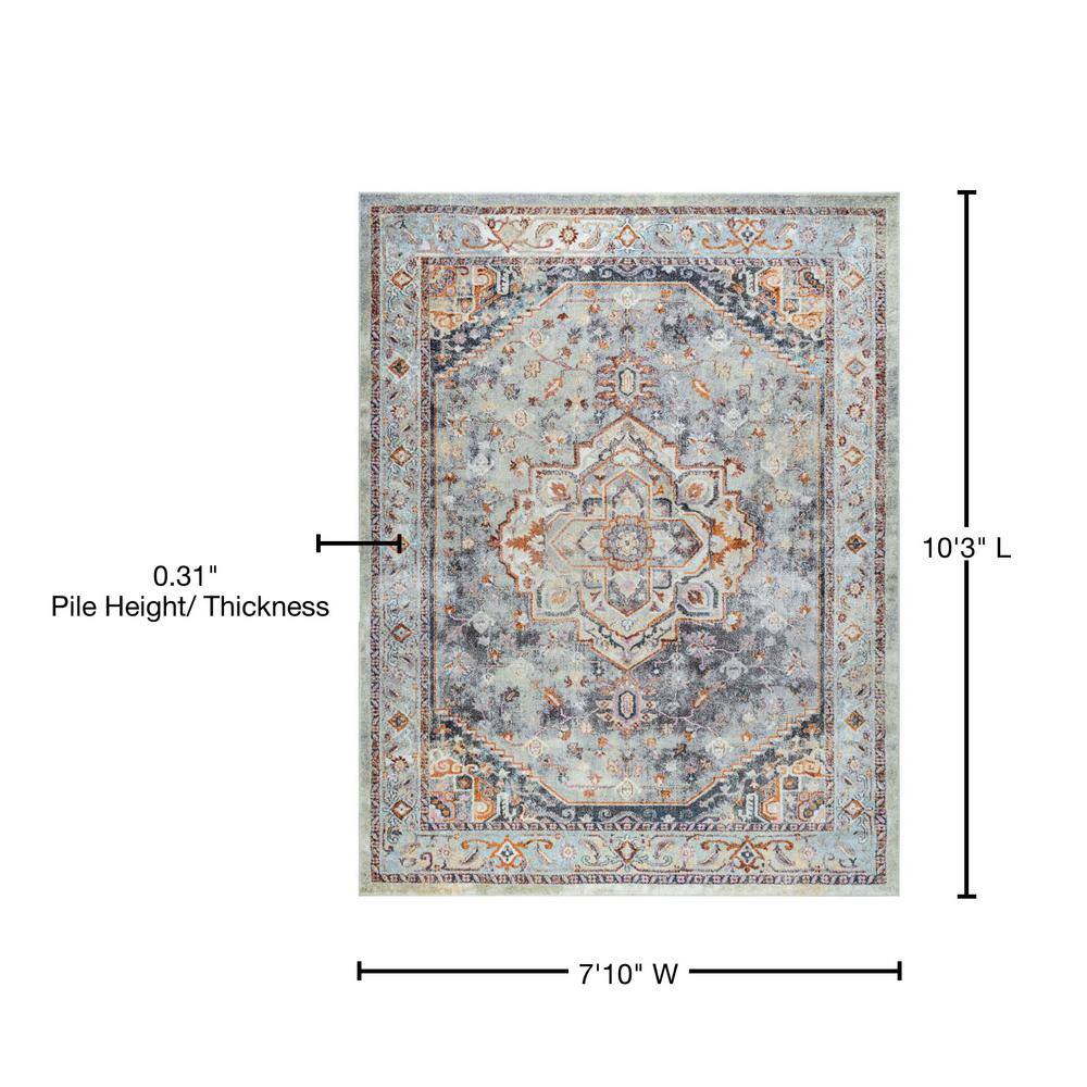 Tayse Wakefield 8 X 10 (ft) Gray Indoor Spot Clean Only Area Rug