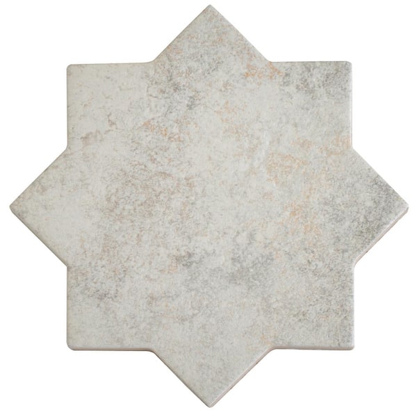 Terralis 6 in. x 6 in. Matte Light Ash Beige Porcelain Star Wall and Floor Tile (4.2 sq. ft./case)-16 Pack