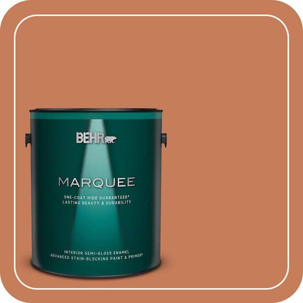 BEHR MARQUEE 1 gal. #M210-6 Orange Liqueur Semi-Gloss Enamel Interior Paint & Primer