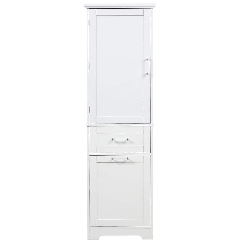 20 in. W x 13.5 in. D x 68.4 in. H White Linen Cabinet