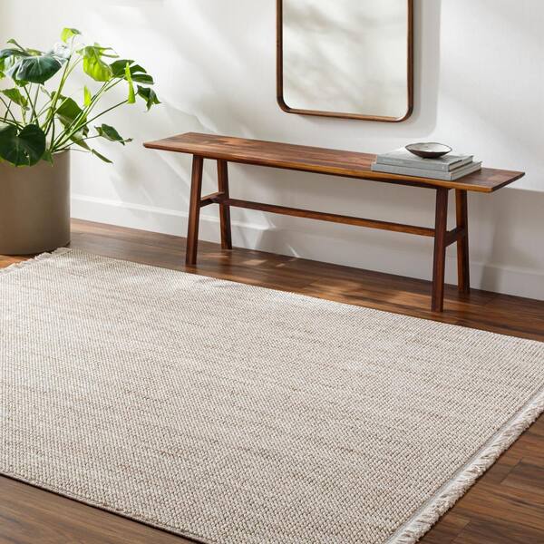 Livabliss Raisa Cream 5 ft. x 7 ft. Texture Indoor Area Rug