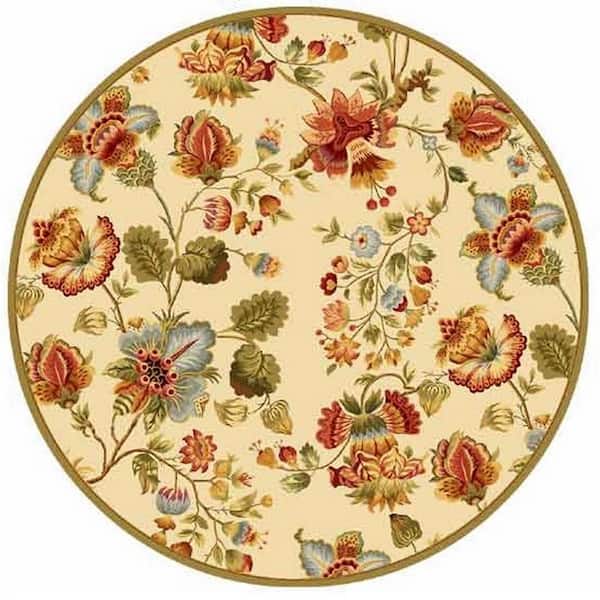 SAFAVIEH Chelsea Ivory 8 ft. x 8 ft. Round Gradient Solid Floral Area Rug
