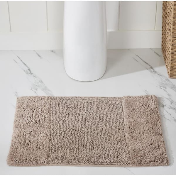 Set Of 3 Granada Collection Gray 100% Cotton Rectangle Bath Rug