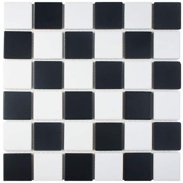 Merola Tile Squire Quad Matte Checkerboard 12-1/2 in. x 12-1/2 in. Porcelain Mosaic Tile (11.1 sq. ft./Case)