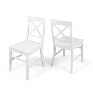 Roshan White Finish Wood Dining Chairs (Set of 2)