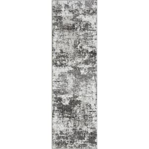 Rhane Alelone Gray 2 ft. x 6 ft. 7 in. Abstract Polypropylene Runner Rug