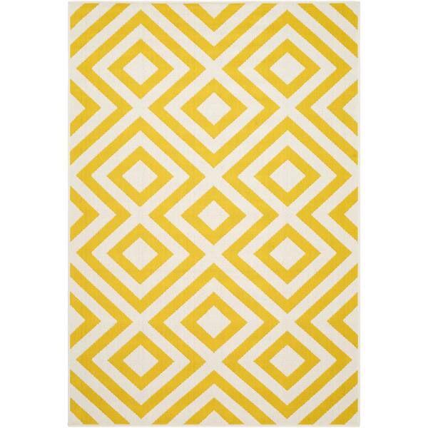 Livabliss Alfresco Yellow/White Modern 4 ft. x 6 ft. Indoor/Outdoor Area Rug