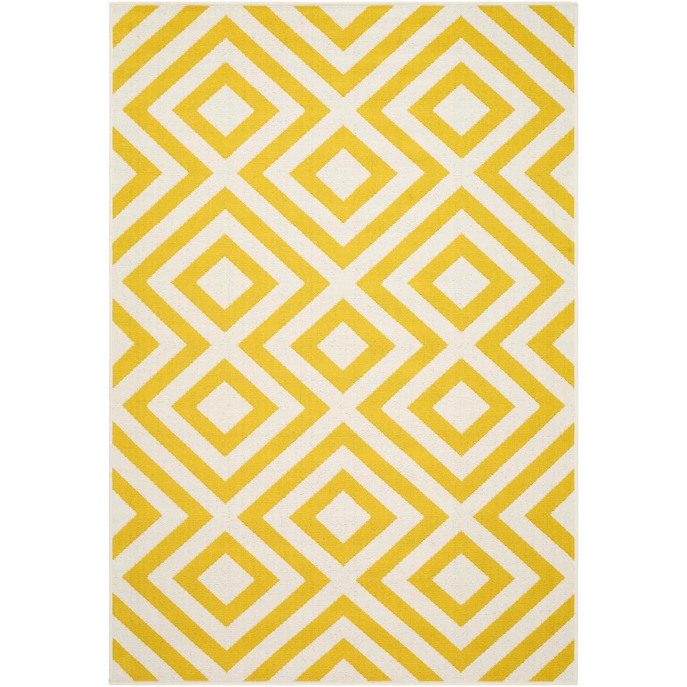 Alfresco Yellow/White Modern 9 ft. x 13 ft. Indoor/Outdoor Area Rug price history on PriceWatchPro