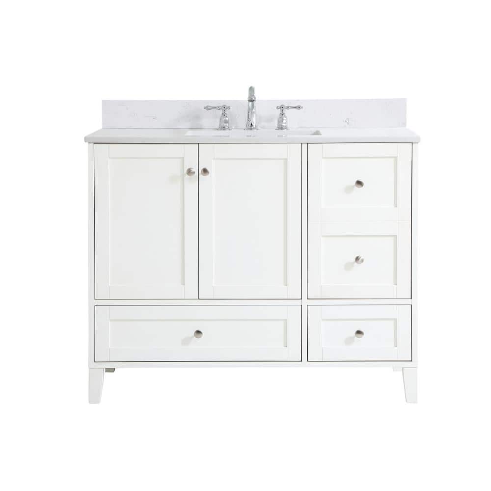 Simply Living 42 in. W x 22 in. D x 34 in. H Bath Vanity in White with Cala
