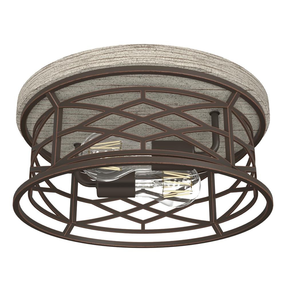 Langwood Onyx Bengal Aluminum 2-Light LED Flush Mount