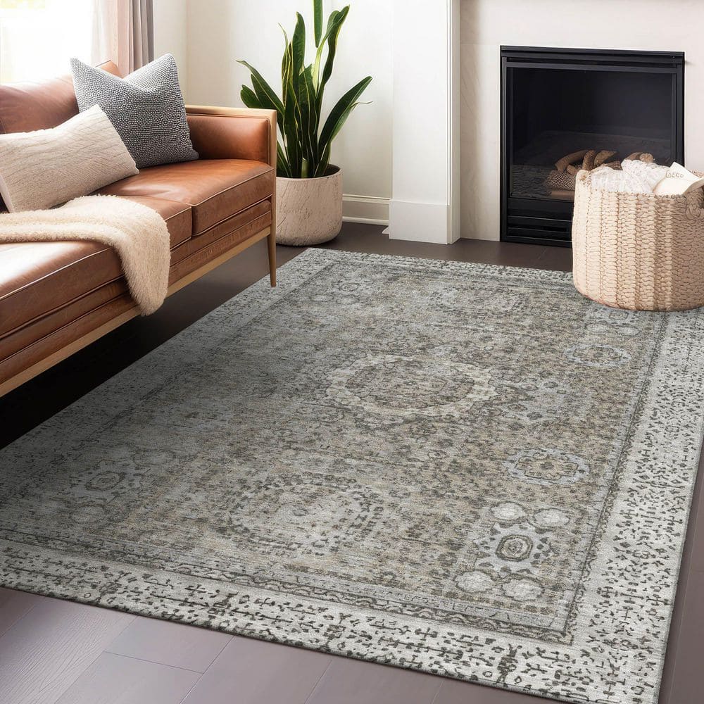 Chantille Machine Washable Indoor/Outdoor Abstract ACN1740 Pewter 8 ft. x 10 ft. Area Rug price history on PriceWatchPro