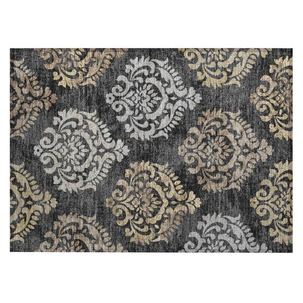 Chantille Machine Washable Indoor/Outdoor Abstract ACN3148 Black 2 ft. x 3 ft. Accent Rug