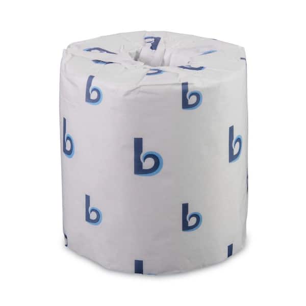 Boardwalk 4.5 x 3.75 White Septic Safe Two-Ply Toilet Paper (500-Sheets Per Roll, 96-Rolls/Carton)