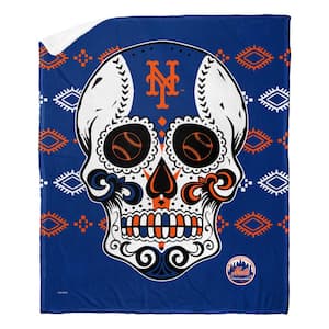 MLB Mets Candy Skull Silk Touch Sherpa Multicolor Throw
