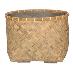 Nala Large 18.9 in. Dia Natural Bamboo Indoor Outdoor Round Planter