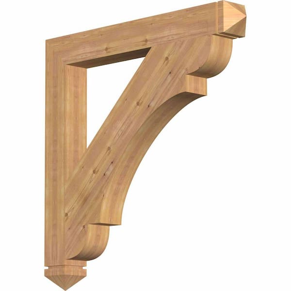 Ekena Millwork 5.5 in. x 48 in. x 48 in. Western Red Cedar Olympic Arts and Crafts Smooth Bracket