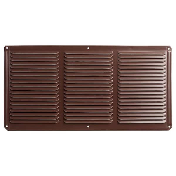 Master Flow 16 in. x 8 in. Aluminum Under Eave Soffit Vent in Brown