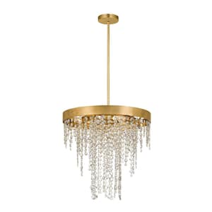 Winham 5-Light Antique Gold Crystal Chandelier