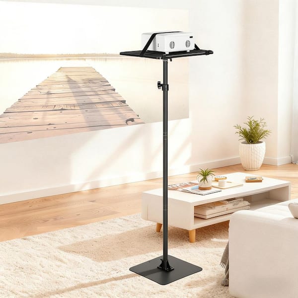 Projector Stand, Projector Floor Stand Adjustable Height from 30.3 to 63.4 in., Projector Mount with Tray, Ideal