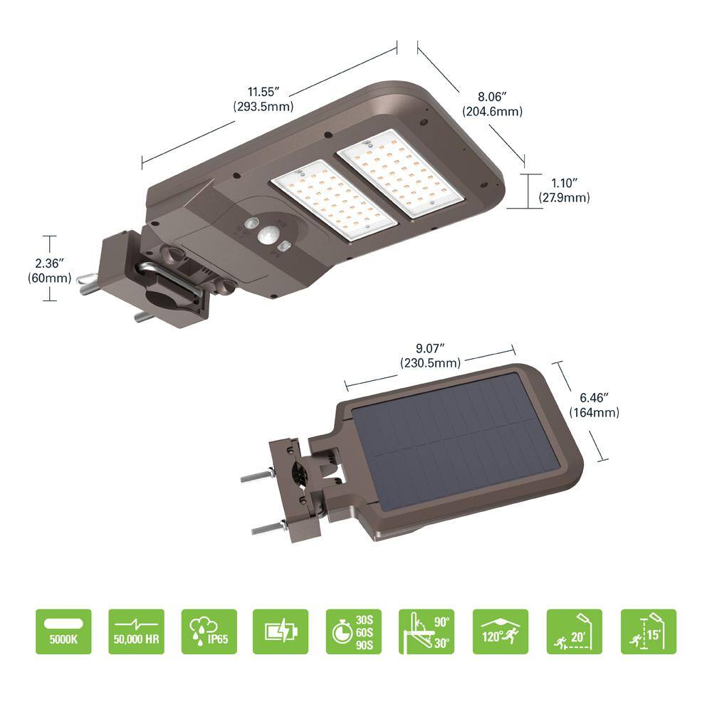 Bronze Solar LED Security Flood Light with Motion Sensor