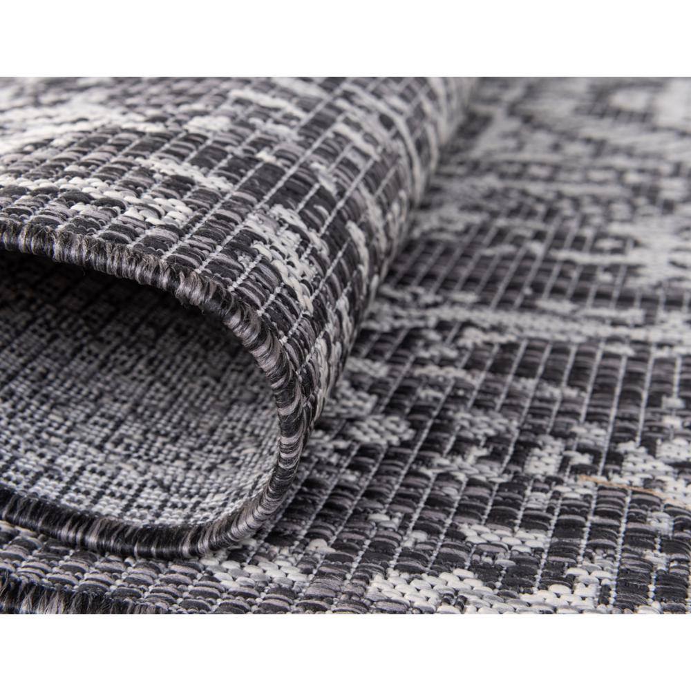 Charcoal Gray Flat Woven Synthetic 5' x 8' Outdoor Rug