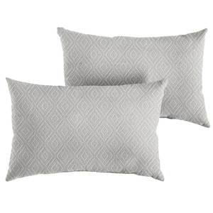 Sunbrella Retain Oyster Rectangle Outdoor Lumbar Pillow (2-Pack)