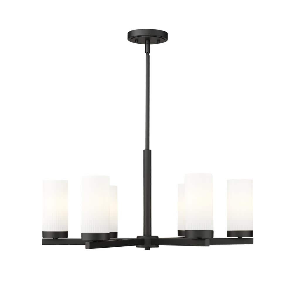 Danica 6-Light in Matte Black Chandelier with no bulbs included