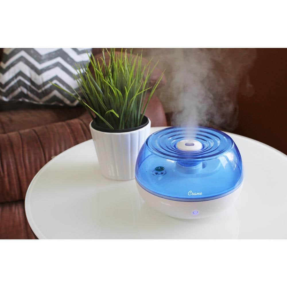Compact Blue and White Ultrasonic Cool Mist Humidifier