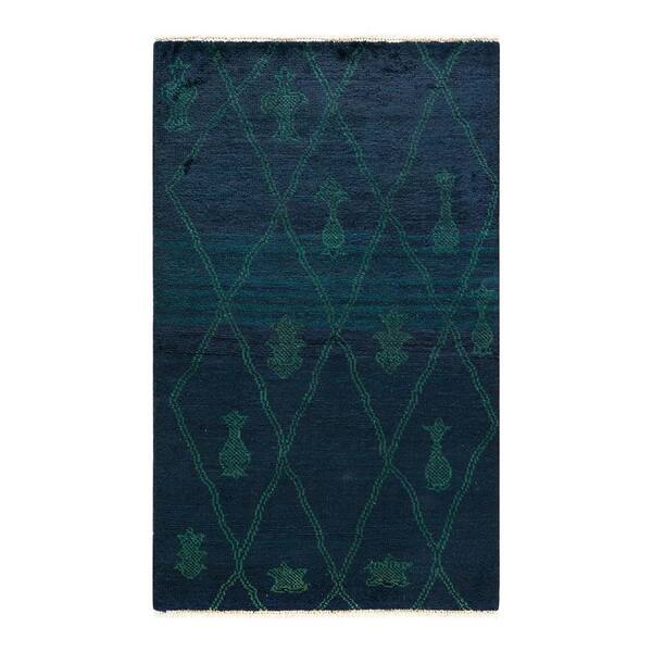 Solo Rugs Moroccan One-of-a-Kind Bohemian Black 3 ft. 1 in. x 5 ft. 0 in. Moroccan Area Rug