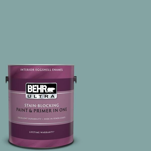 BEHR ULTRA 1 gal. #UL220-17 Venus Teal Eggshell Enamel Interior Paint and Primer in One