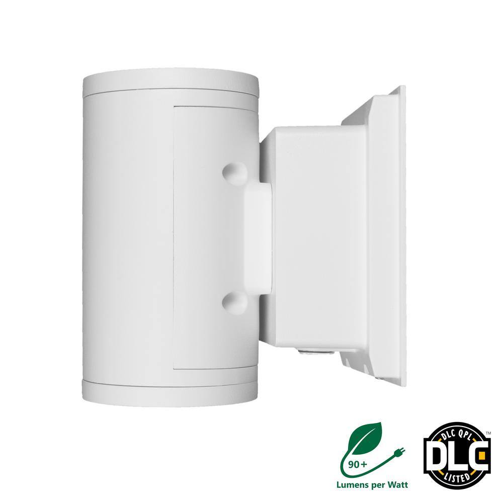 White Matte Cylinder LED Outdoor Wall Light