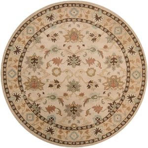 John Beige 8 ft. x 8 ft. Round Area Rug