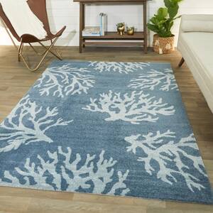 Caistor Blue 3 ft. x 7 ft. Coral Runner Rug