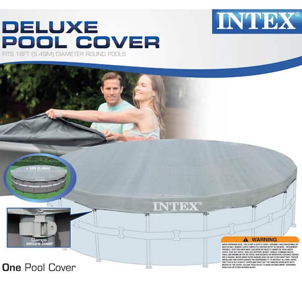 største Nonsens automat Intex 18 ft. x 18 ft. Round Above Ground UV Resistant Deluxe Debris Cover  for 18 ft. Ultra Frame Swimming Pools 28041E - The Home Depot