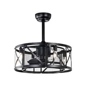20 in. Smart Indoor Black Ceiling Fan with Remote, 3 Adjustable Wind Speeds and Need 4 E12 Light Bulbs Not Included