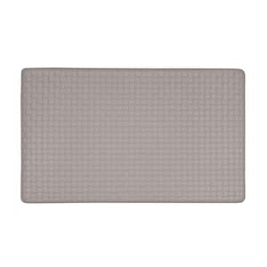Woven Embossed Faux Leather Grey 18 in. x 30 in. Anti-Fatigue Mat
