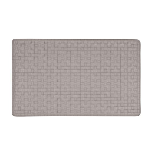 ACHIIM Woven Embossed Faux Leather Grey 18 in. x 30 in. Anti-Fatigue Mat