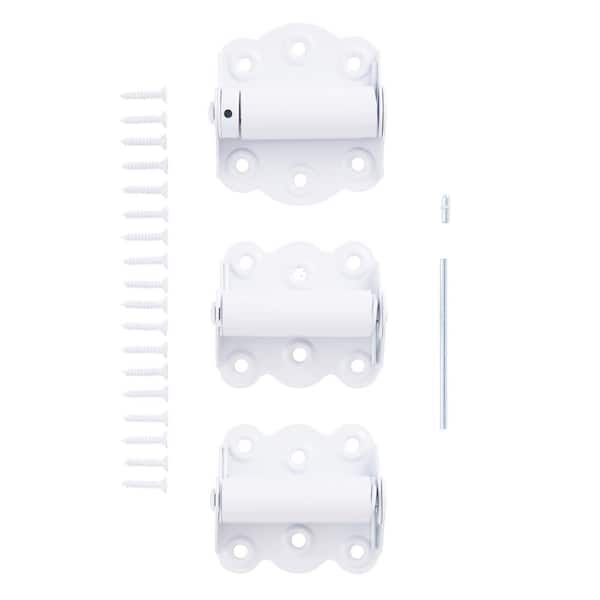 Wright Products 2 3/4" Adjustable & Self Closing Door Hinges - Set of 2 Self Closing Hinges and 1 Adjustable Self Closing Hinge, White