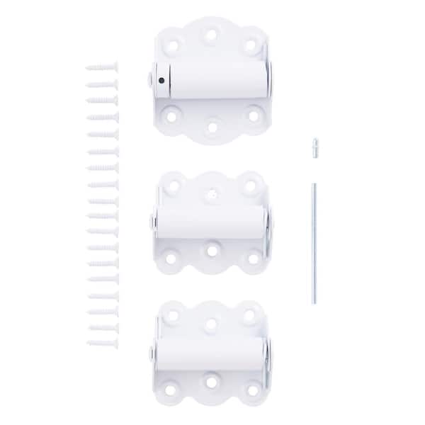 2 3/4" Adjustable & Self Closing Door Hinges - Set of 2 Self Closing Hinges and 1 Adjustable Self Closing Hinge, White