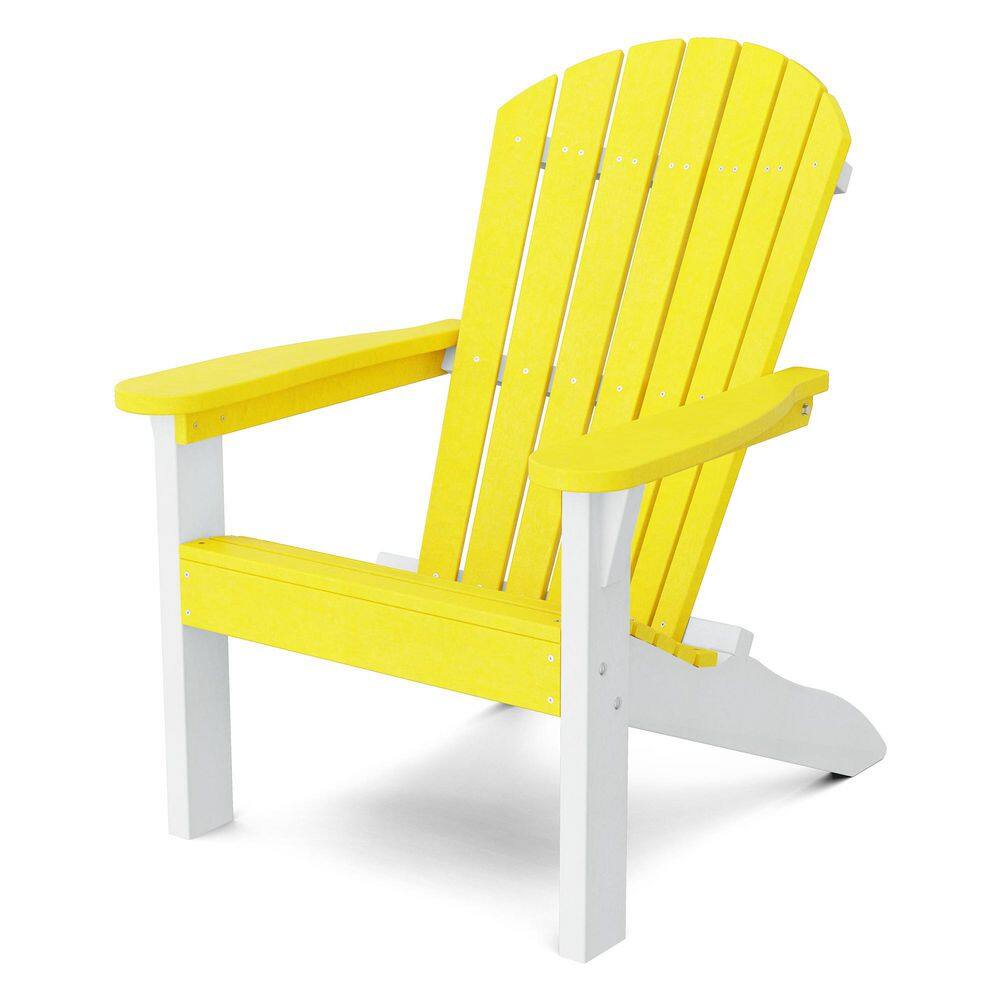 Heritage Lemon Yellow and White HDPE Plastic Outdoor Sunset Adirondack Chair price history on PriceWatchPro