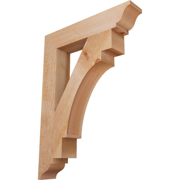 Ekena Millwork 4 in. x 30 in. x 22 in. Western Red Cedar Merced Traditional Rough Sawn Bracket