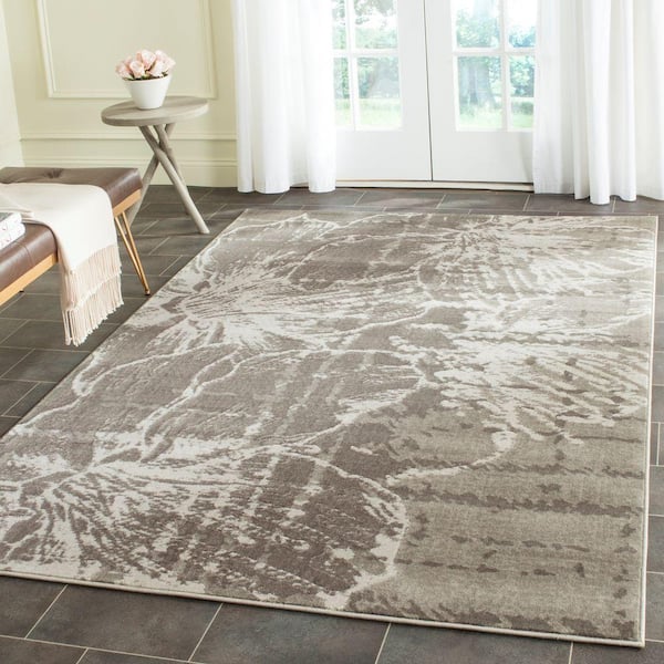 SAFAVIEH Porcello Grey/Dark Grey 6 ft. x 9 ft. Floral Area Rug