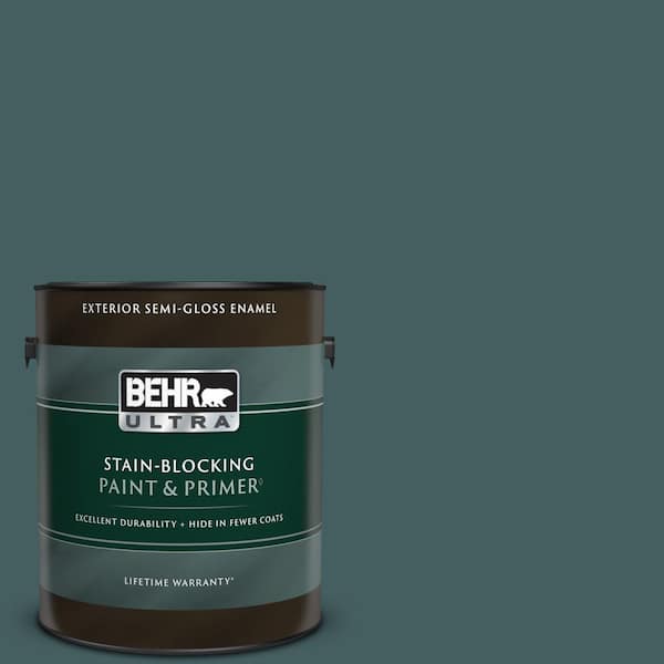 BEHR ULTRA 1 gal. #BXC-15 Green Mallard Semi-Gloss Enamel Exterior Paint & Primer