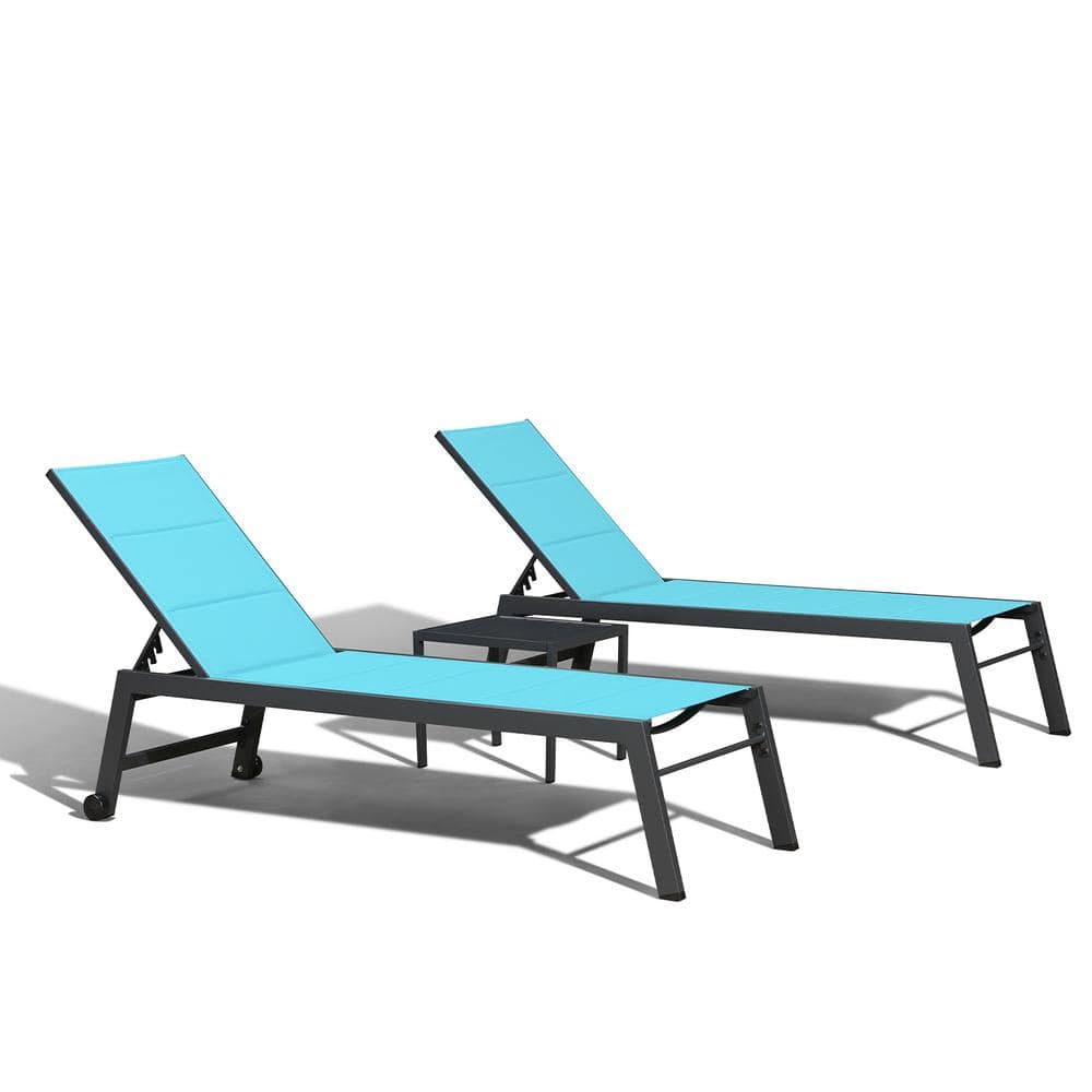 PURPLE LEAF Aluminum Outdoor Chaise Lounge Patio Lounge Chair with ...