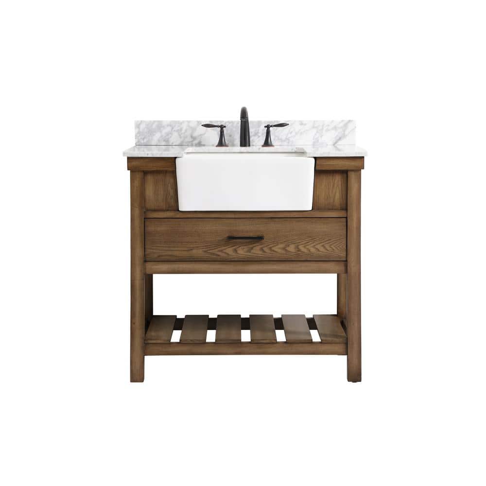 Timeless Home 36 in. W x 22 in. D x 34.13 in. H Bath Vanity in Driftwood wi