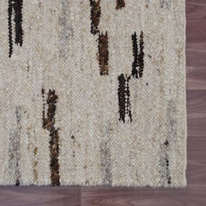 Andrew Brown/Black 9 ft. x 12 ft. Abstract Hand-Woven Wool Blend Rectangle Area Rug