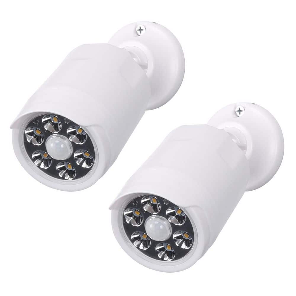 Honeywell PIR 100-Lumens 90-Degree White Motion Activated Integrated LED  Outdoor Spot Light (2-Pack) A02AC012H-06 The Home Depot